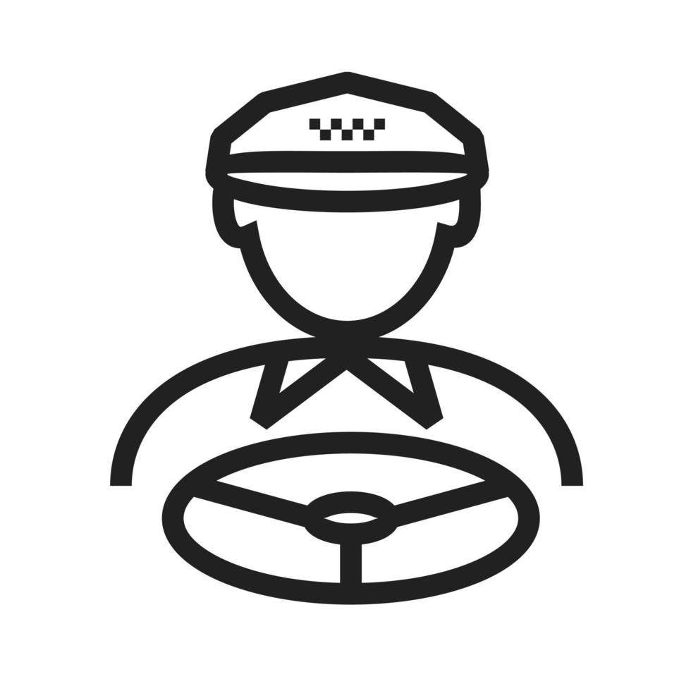 icono de línea de conductor de taxi vector