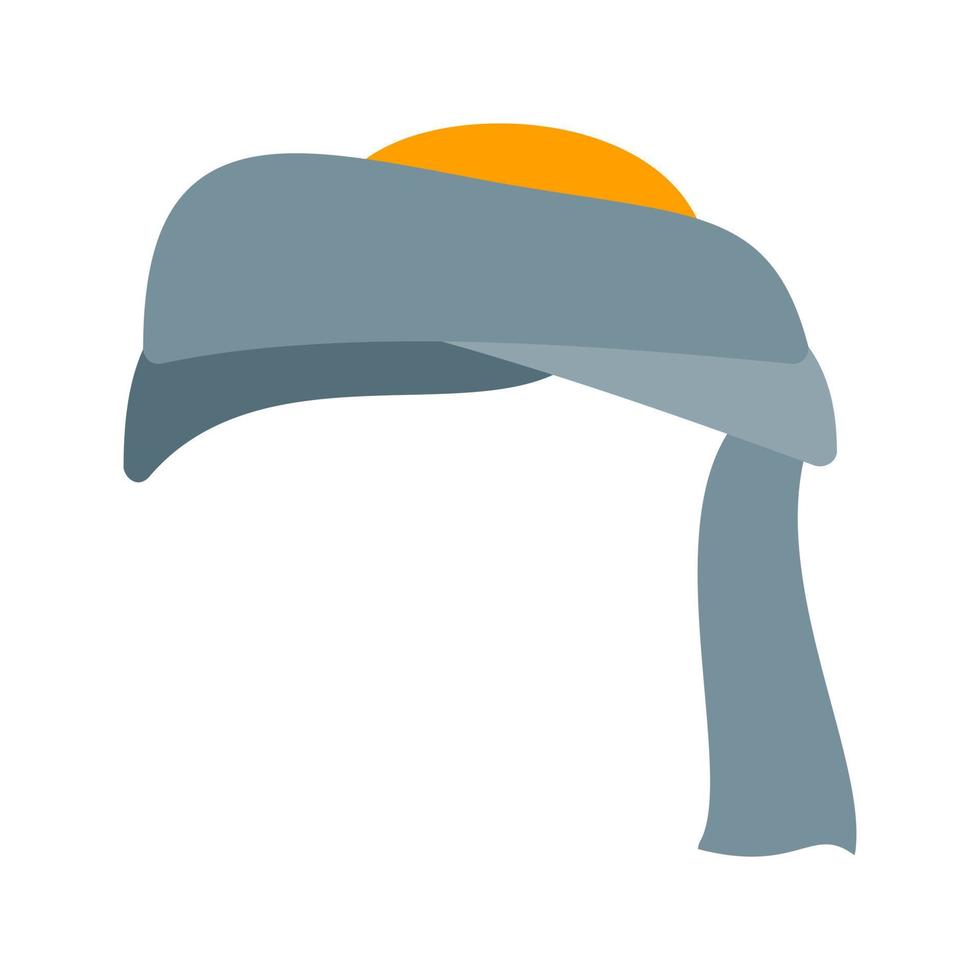 turbante, plano, multicolor, icono vector