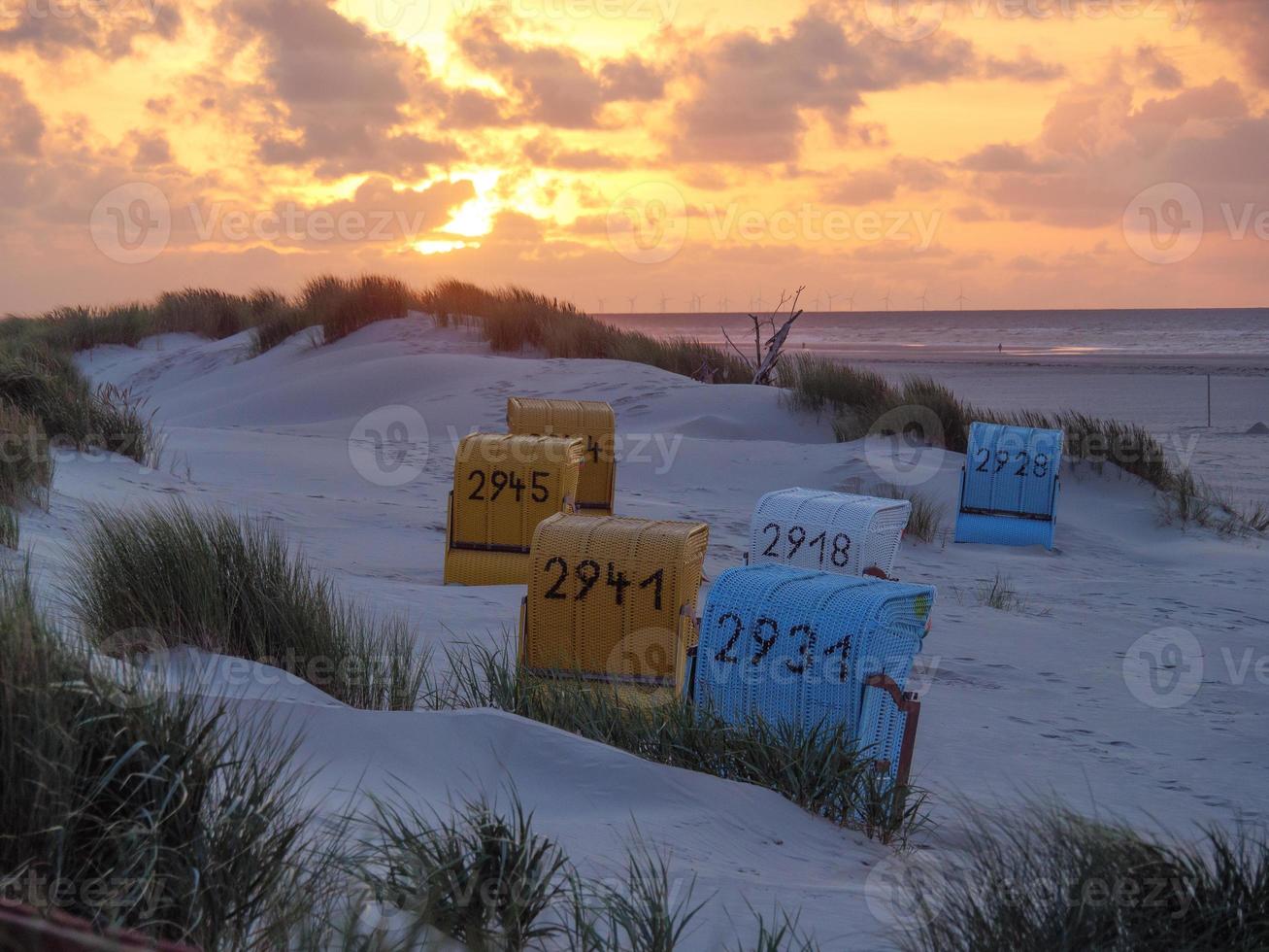 summer evening at the beach of Juist photo