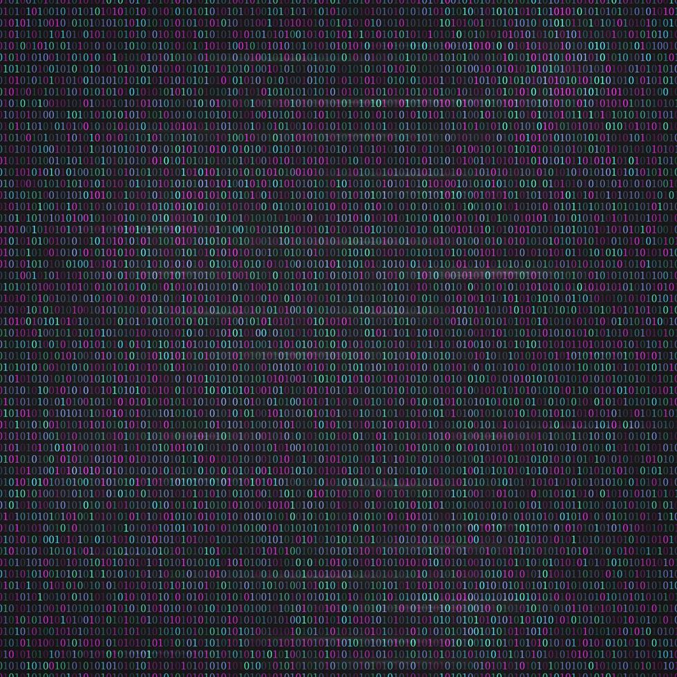 Binary code background. Programming code. Dark net or big data theme.  Digital web technology.Bright neon colors matrix backdrop vector illustration. Easy to edit template for your design projects.