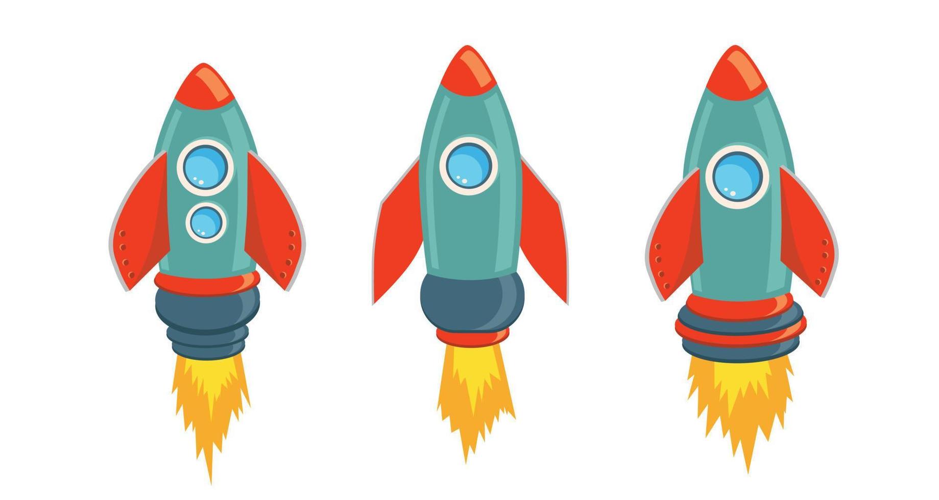 Rocket spaceship, isolated vector illustration.