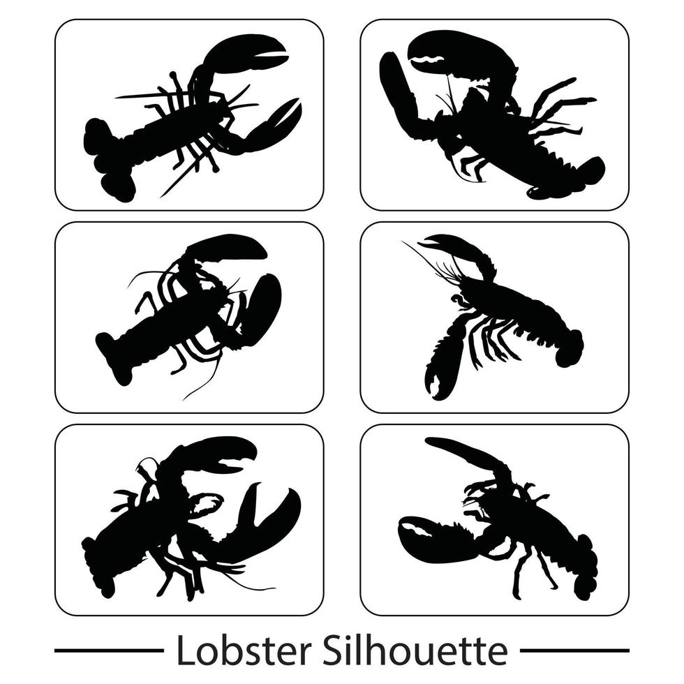 Lobsters Silhouette Icon Free Vector