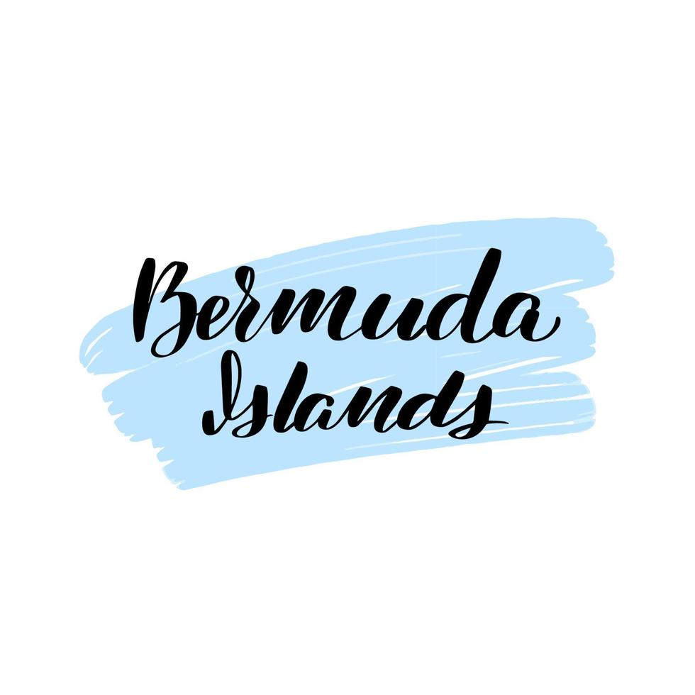 pincel inspirador escrito a mano con letras islas bermudas. ilustración de caligrafía vectorial aislada sobre fondo blanco. tipografía para pancartas, insignias, postales, camisetas, impresiones, carteles. vector