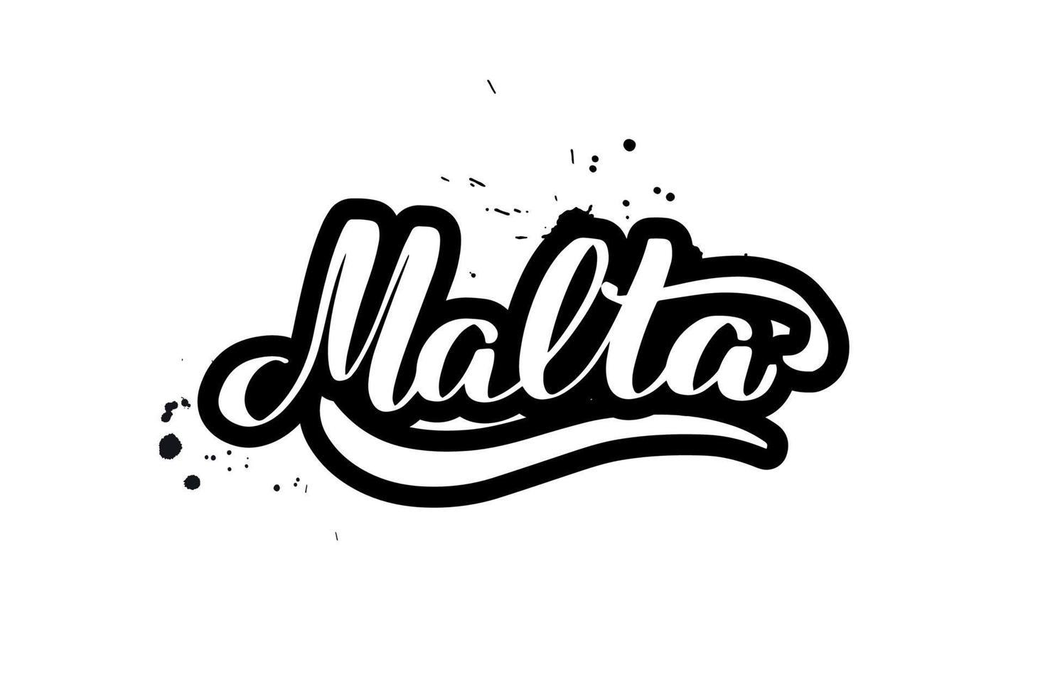 Inspirational handwritten brush lettering Malta. Vector calligraphy illustration isolated on white background. Typography for banners, badges, postcard, tshirt, prints, posters.