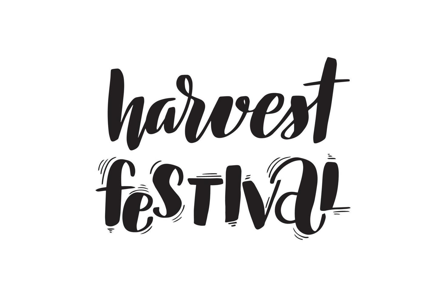Inspirational handwritten brush lettering harvest festival. Vector calligraphy illustration isolated on white background. Typography for banners, badges, postcard, tshirt, prints, posters.