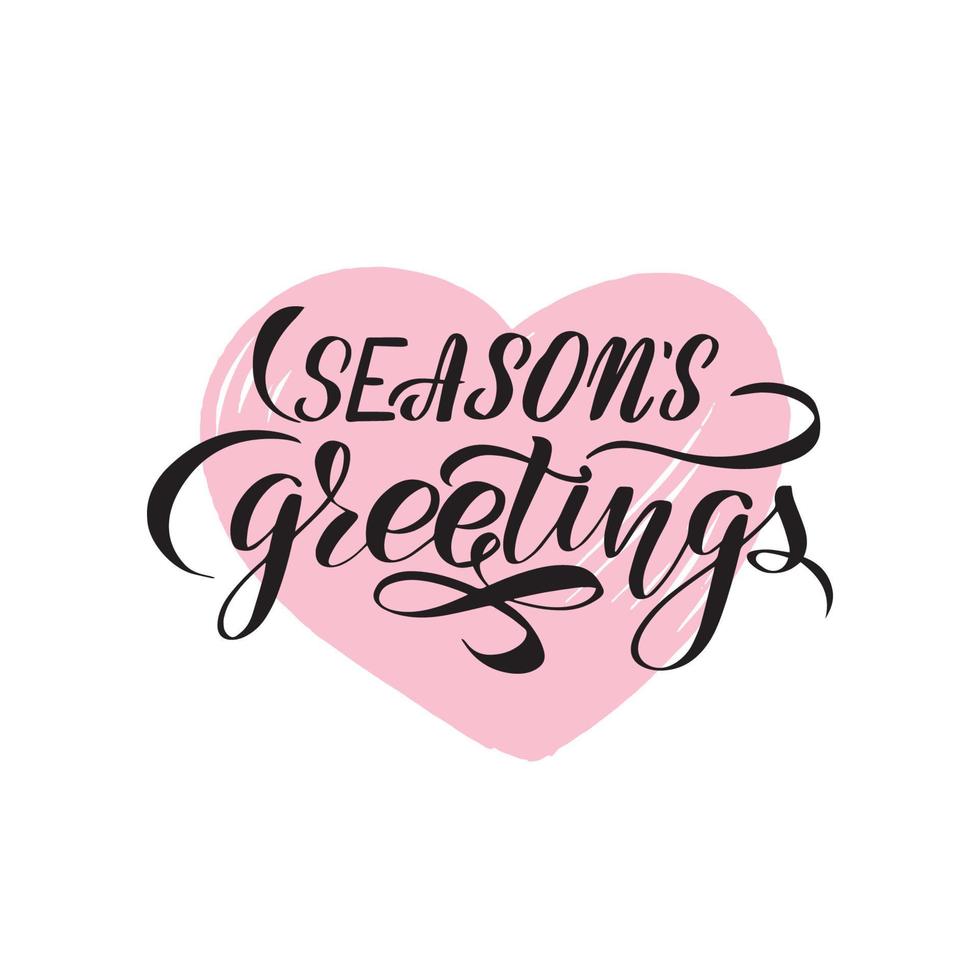 Inspirational handwritten brush lettering seasons greetings. Vector calligraphy illustration isolated on white background. Typography for banners, badges, postcard, tshirt, prints, posters.