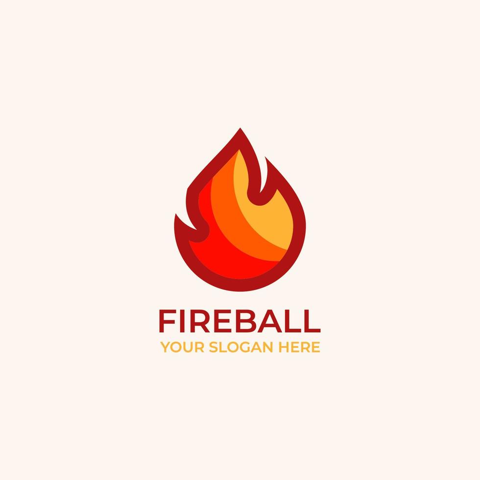 Fire ball modern logo gradient vector