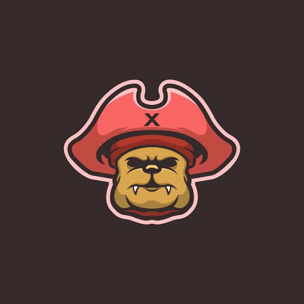 Pirate dog cartoon mascot logo vector