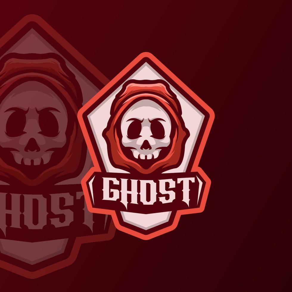 Ghost cartoon mascot logo vector