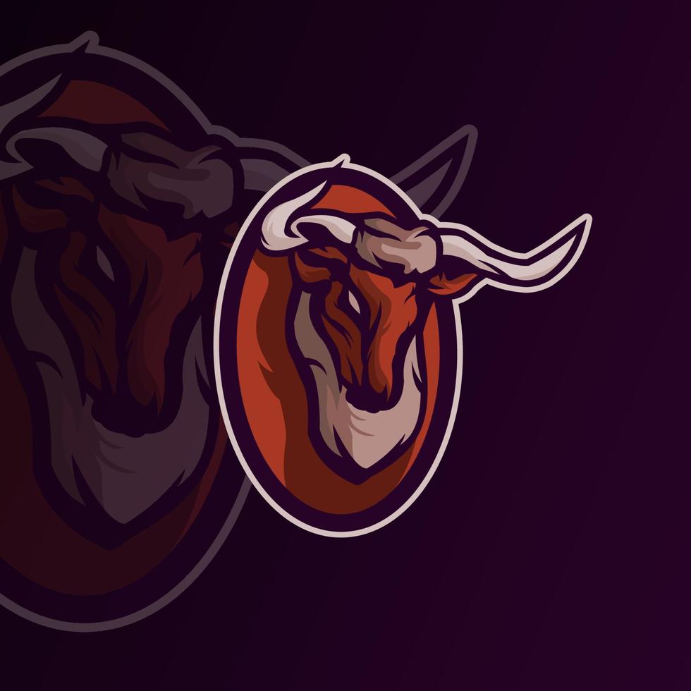 Bulls cartoon mascot logo template vector