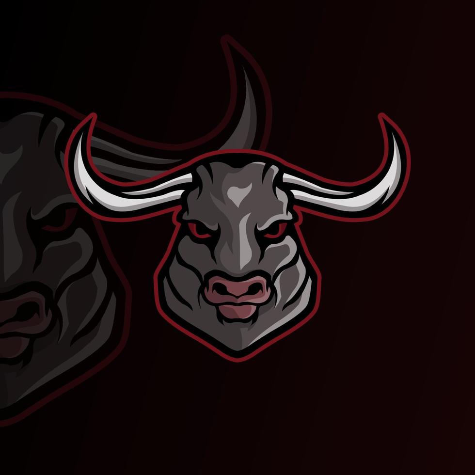 plantilla de logotipo de mascota de dibujos animados de toros vector