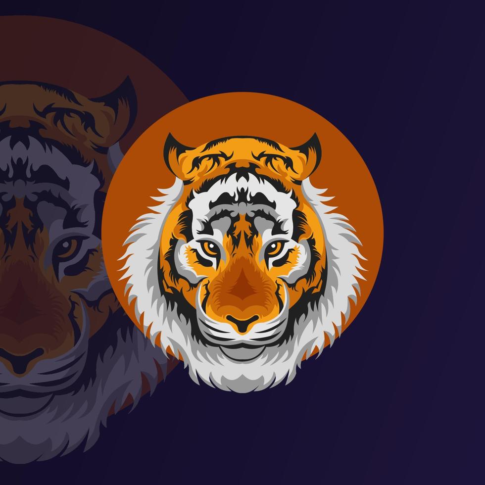 Tiger cartoon mascot logo template vector