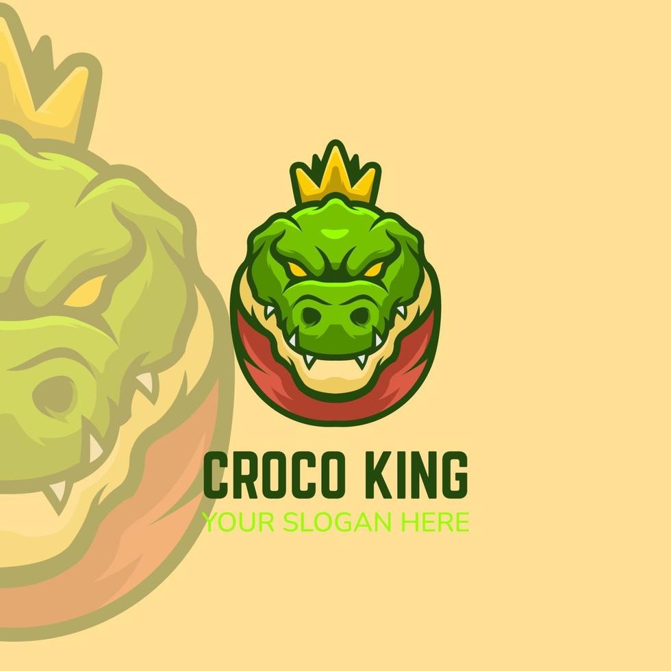 vector de logotipo de mascota de dibujos animados de cocodrilo