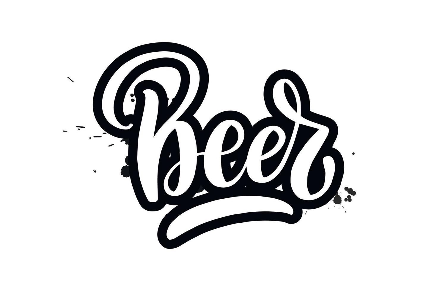 Inspirational handwritten brush lettering beer. Vector calligraphy illustration isolated on white background. Typography for banners, badges, postcard, tshirt, prints, posters.
