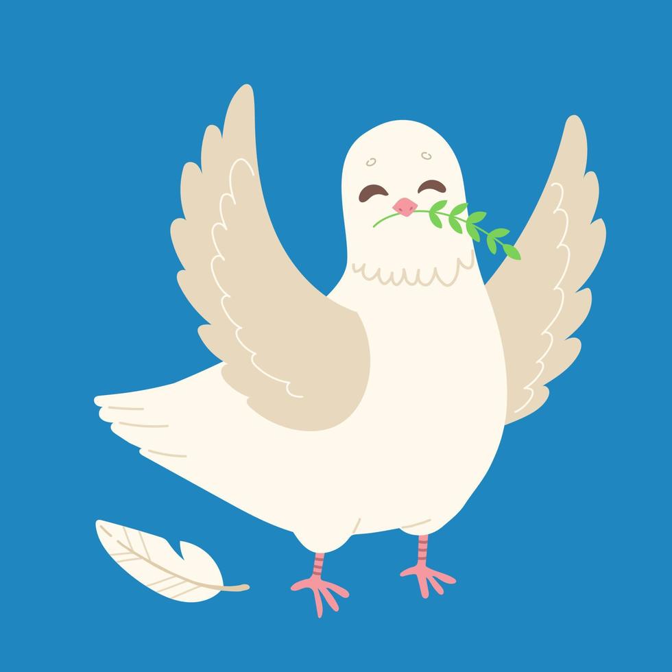 Dove of peace vector illustration, Russian-Ukranian conflict, no war in Ukraine