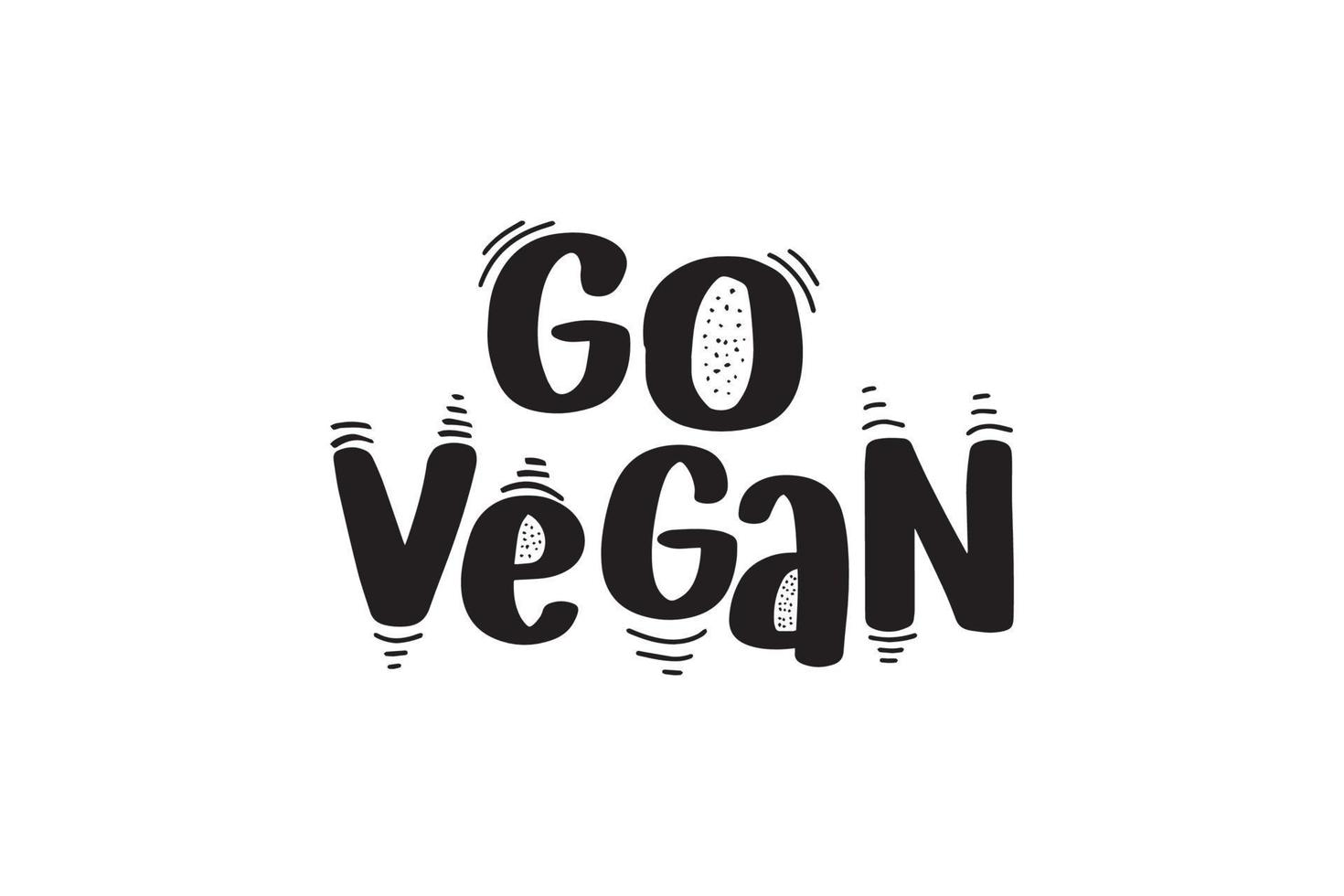 las letras de pincel escritas a mano inspiradoras se vuelven veganas. ilustración de caligrafía vectorial aislada sobre fondo blanco. tipografía para pancartas, insignias, postales, camisetas, impresiones, carteles. vector