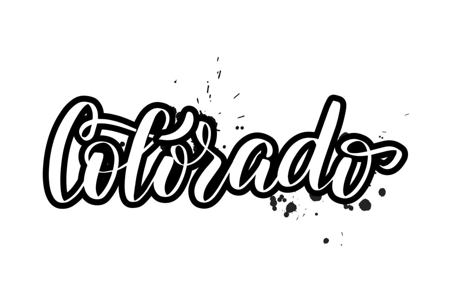Inspirational handwritten brush lettering Colorado. Vector calligraphy illustration isolated on white background. Typography for banners, badges, postcard, tshirt, prints, posters.