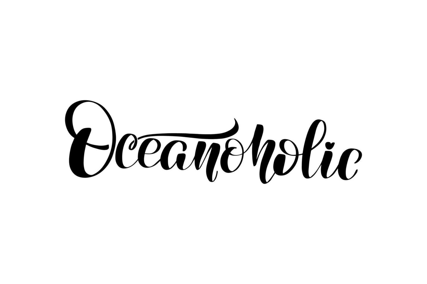 letras de pincel manuscritas inspiradoras oceanoholic. ilustración de caligrafía vectorial aislada sobre fondo blanco. tipografía para pancartas, insignias, postales, camisetas, impresiones, carteles. vector