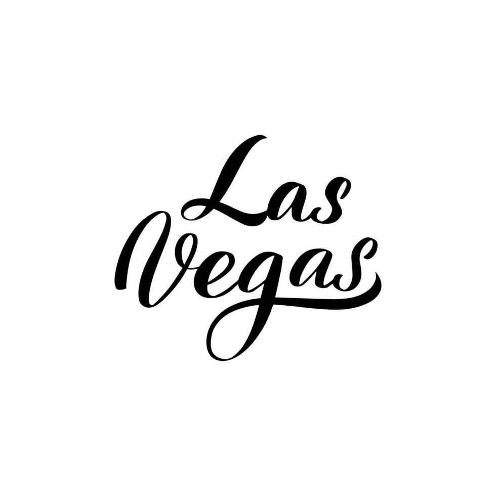Inspirational handwritten brush lettering Las Vegas. Vector calligraphy illustration isolated on white background. Typography for banners, badges, postcard, tshirt, prints, posters.