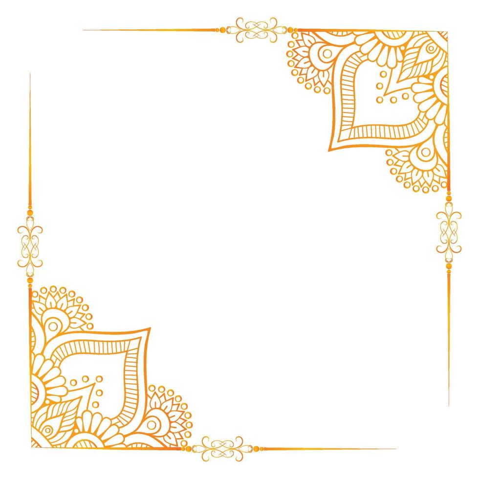 golden pattern photo frame design, photo frame design with the golden colour vector
