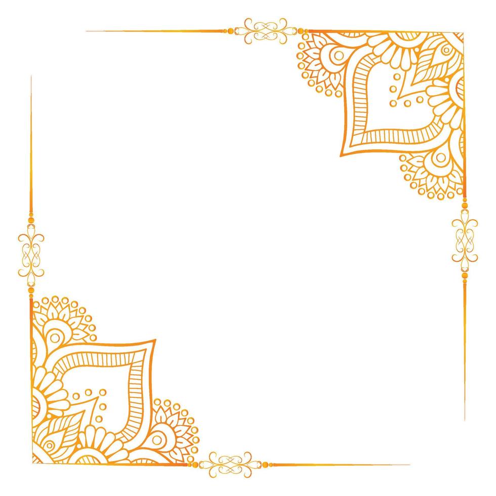 golden pattern photo frame design, photo frame design with the golden colour vector