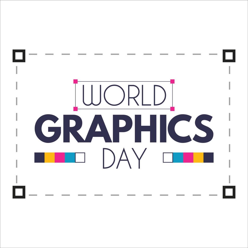 Design for World Graphics Day with Multi-colour shade for a card or poster design. Beautiful text effect, Standard illustration on a special day for Graphics with Beautiful Text Effect. vector