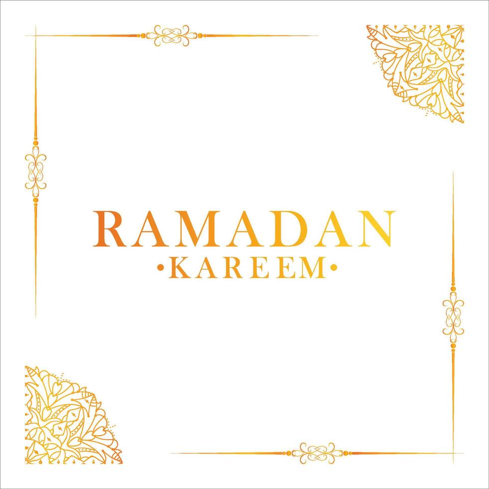 Muslim festival Ramadan Kareem with a beautiful golden text effect in a white background, Ramadan Kareem greeting card, postcard or poster with golden colour vector illustration.