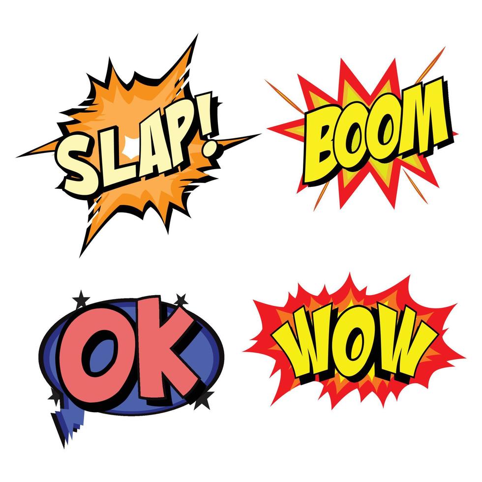 Cool Comic burst vector illustration design with red, blue and yellow color text effect and shade, text effect of comic burst with stylish design.