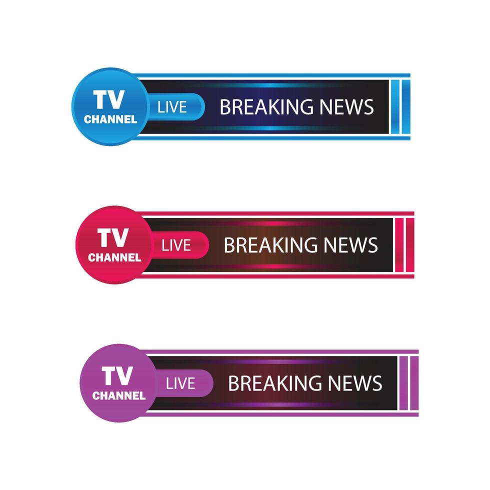 TV Channel live news headline with metallic multicolor shade, Live news headline with font design on colorful metallic shade, Lower third headline for TV news. vector