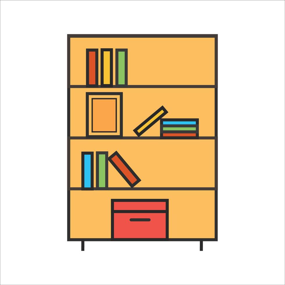 the bookshelf flat vector design, Storage of archive documents illustration in flat style design.