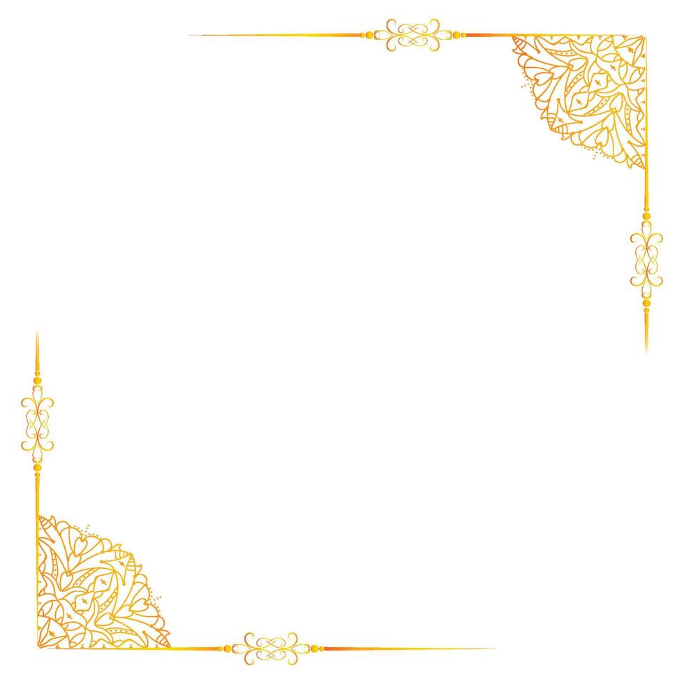 golden pattern photo frame design, photo frame design with the golden colour vector