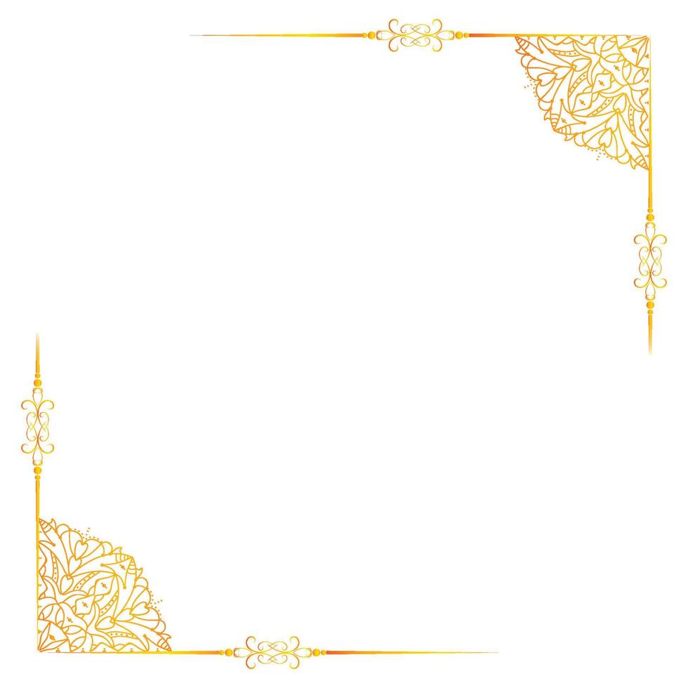 golden pattern photo frame design, photo frame design with the golden colour vector