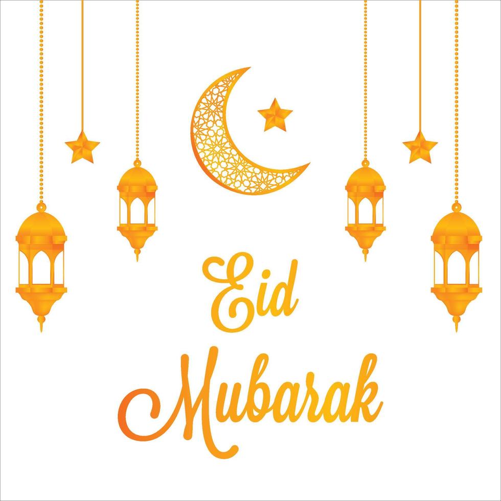 Ramadan Kareem - Muslim holiday of Faith, On a white background, vector  illustration. Eid Mubarak, template Islamic ornate greeting card vector.  with golden luxurious crescent 7731477 Vector Art at Vecteezy