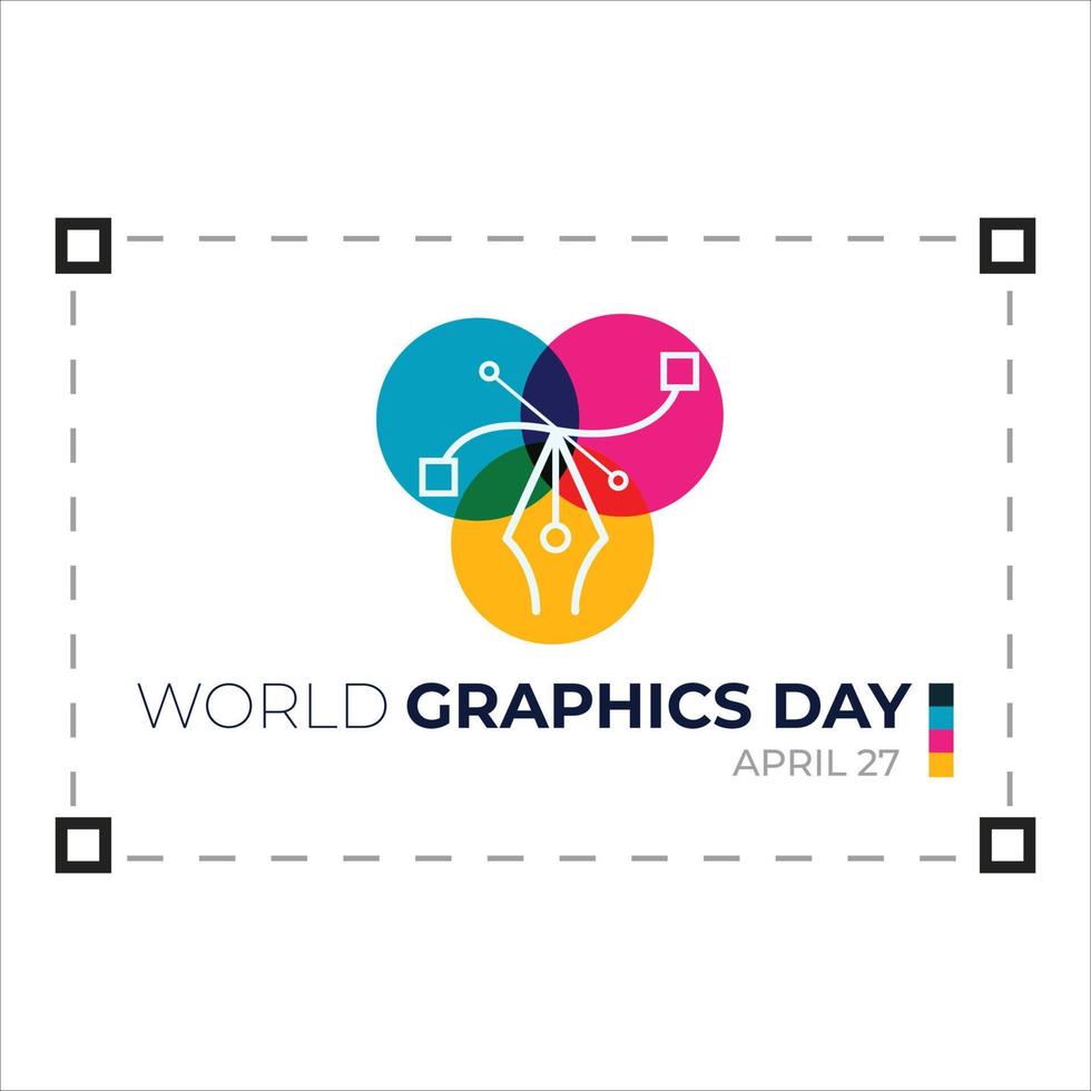 diseño de fuentes del día mundial de los gráficos con vector de sombra multicolor, tarjeta, diseño de afiches. diseño de pluma creativa, ilustración estándar para el día especial con fuente multicolor y digital.