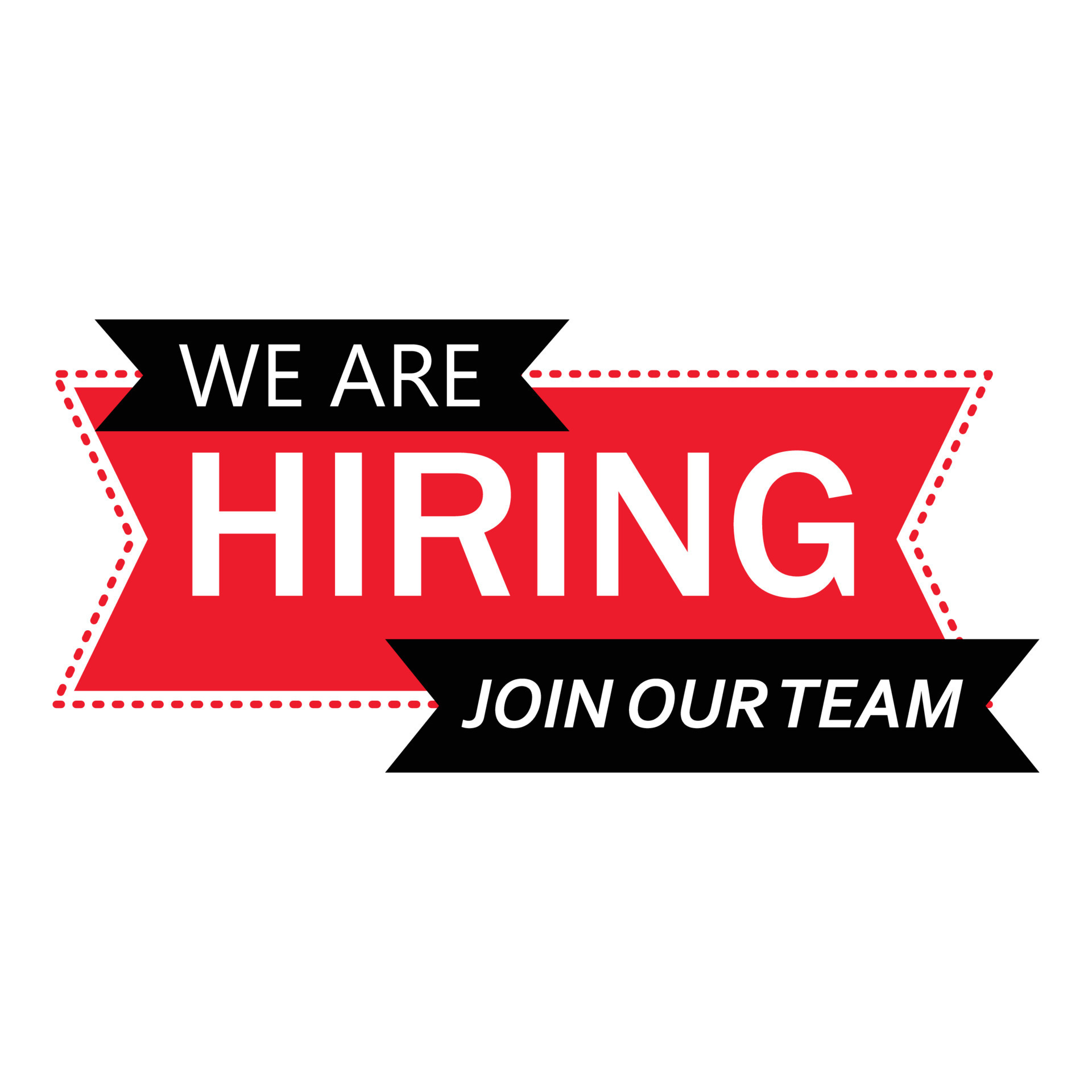 We are hiring vector with white font design on white background with