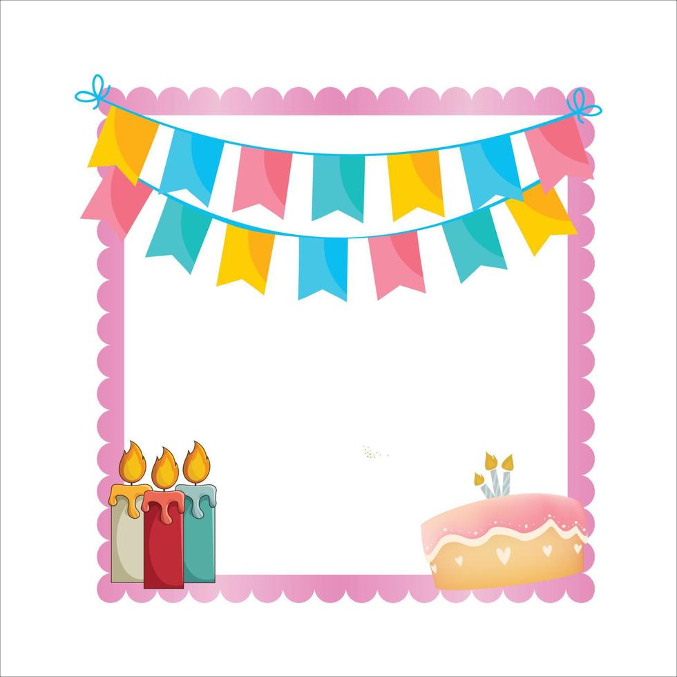Birthday Elements, Happiness, Happy Birthday Vector Illustration on White Background, Party Frame, Party Elements, Party Banner, Birthday Crown, Happy Birthday Gifts, Birthday Cakes.