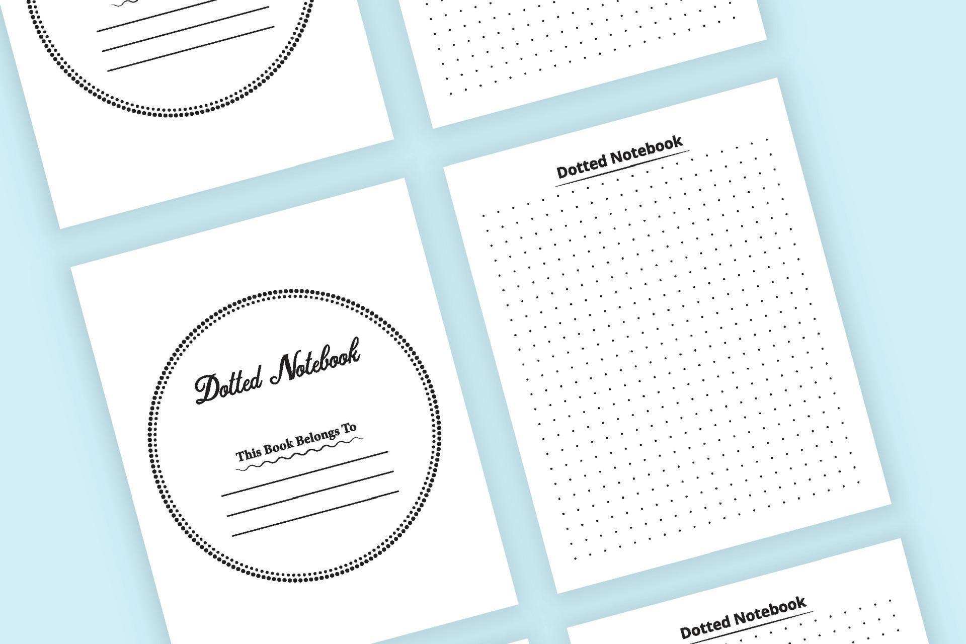 Small dotted notebook template interior. Simple dotted logbook for