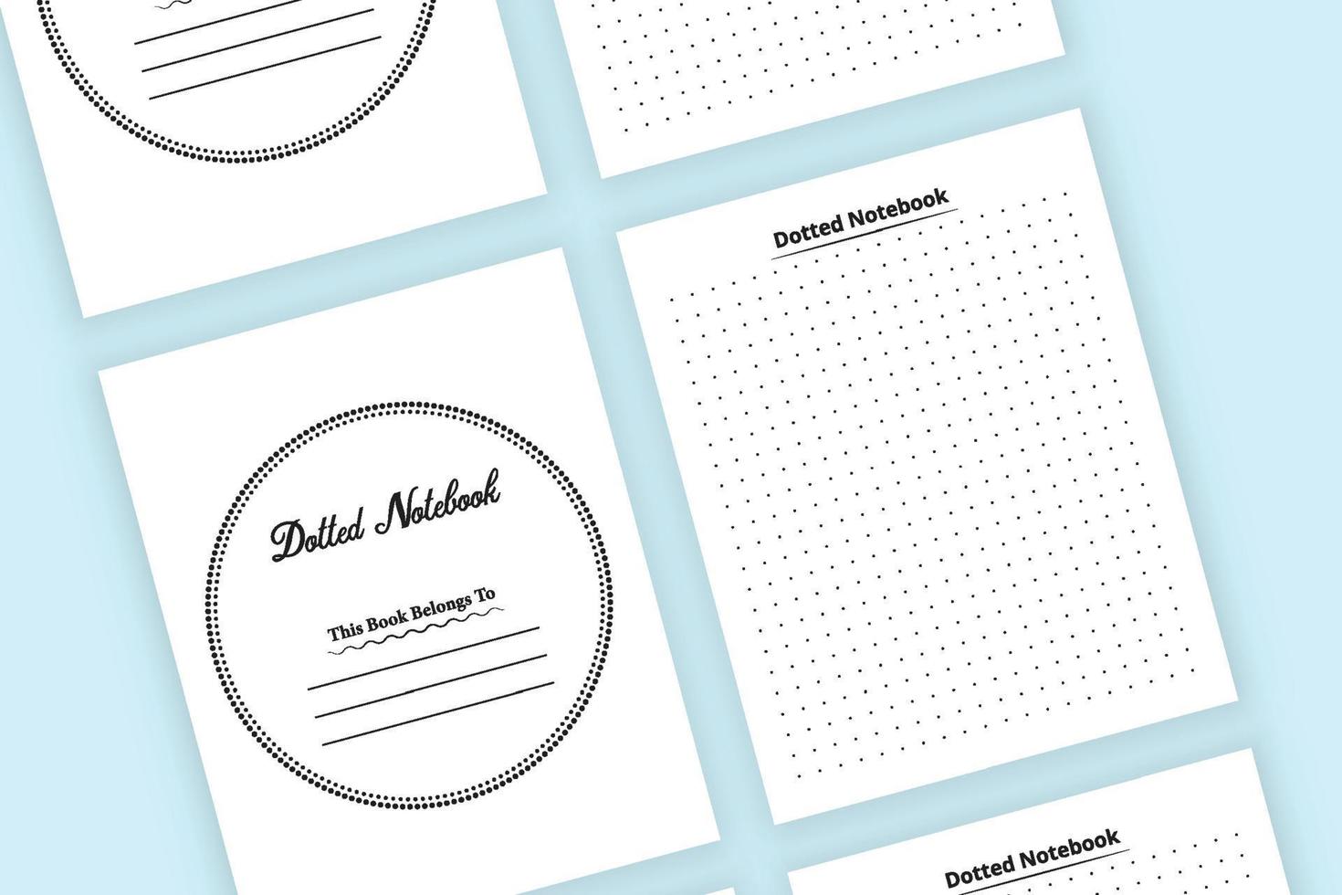 Small dotted notebook template interior. Simple dotted logbook for artists and other documents template. Interior of a notebook. Dotted sketchbook for designers notepad interior template. vector