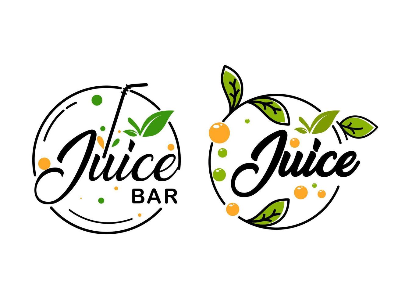 Fresh fruit and juice bar logo design template. vector