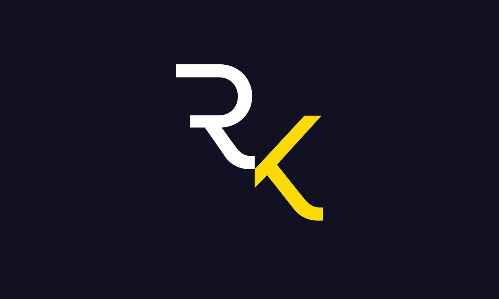 alfabeto letras iniciales monograma logo rk, kr, r y k vector