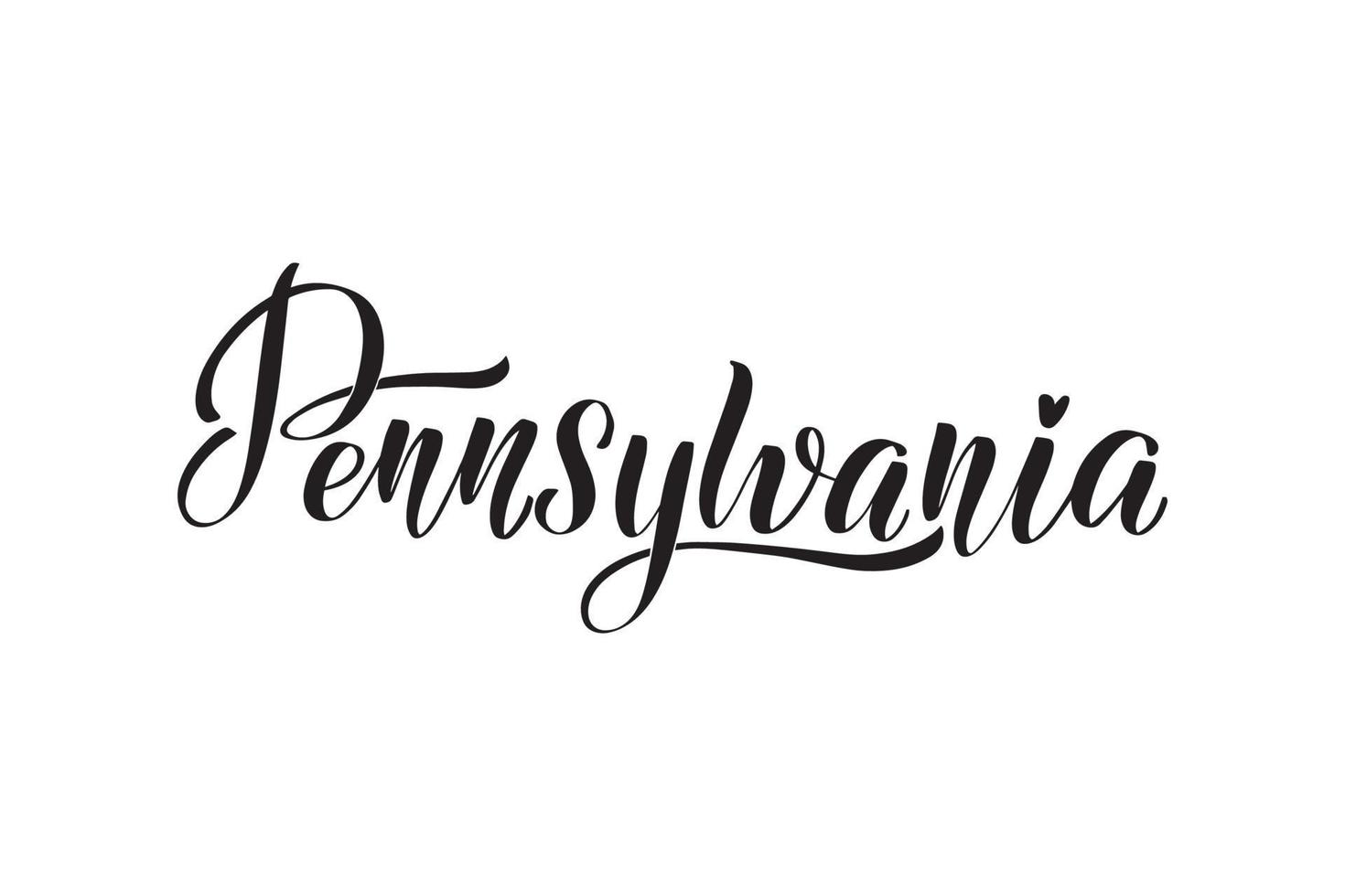 pincel inspirador escrito a mano con letras pennsylvania. ilustración de caligrafía vectorial aislada sobre fondo blanco. tipografía para pancartas, insignias, postales, camisetas, impresiones, carteles. vector