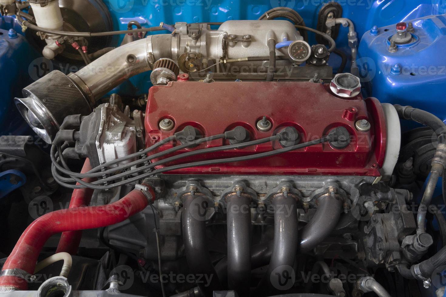 Maintenance background of ole engine  car modify for race. photo