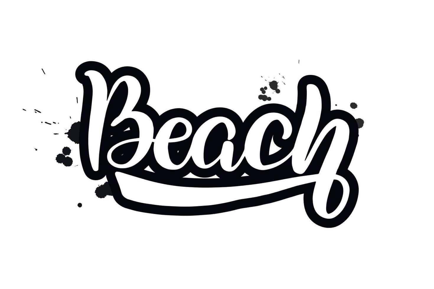 Inspirational handwritten brush lettering beach. Vector calligraphy illustration isolated on white background. Typography for banners, badges, postcard, tshirt, prints, posters.