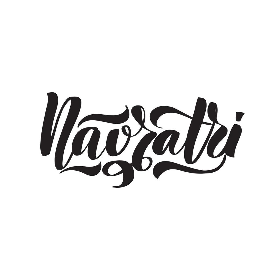 feliz navratri. tipografía vectorial de celebración del festival indio para banner, logotipo. plantilla de vacaciones. cubierta de plantilla, letrero, tarjeta, impresión, póster. cartel de caligrafía de letras vectoriales. vector