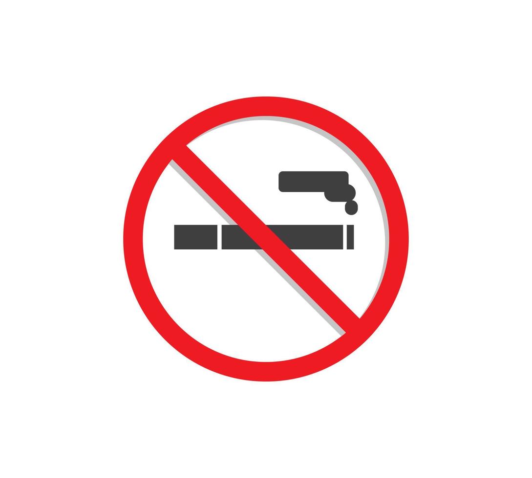 No smoking logo. Forbidden sign icon. Flat design style. Vector Illustration