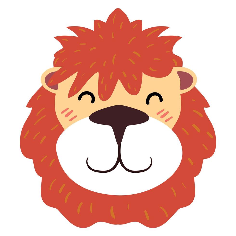 Cute lion with closed eyes vector