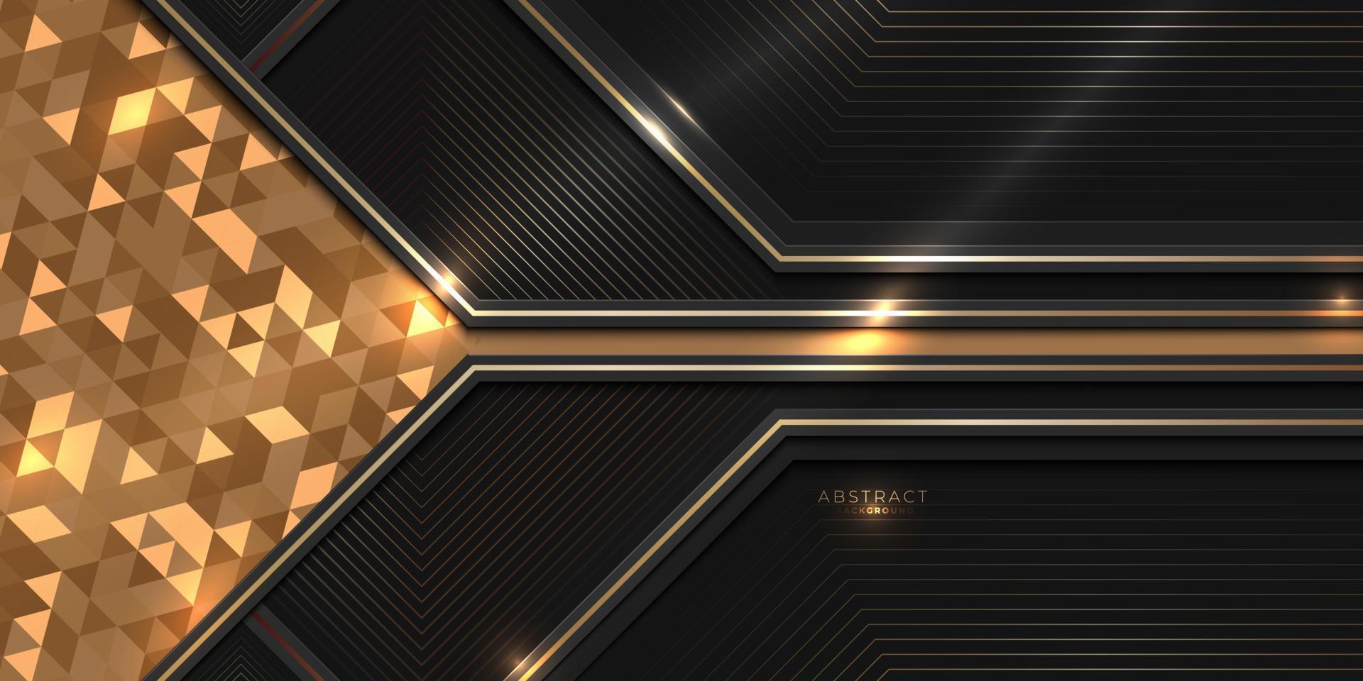 Luxury award background with golden shiny lines and triangular pattern vector