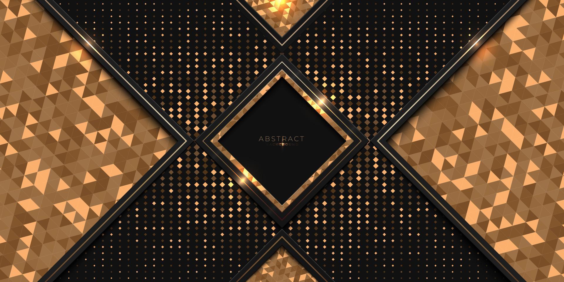 Luxury award background with golden shiny triangular pattern and glitters vector