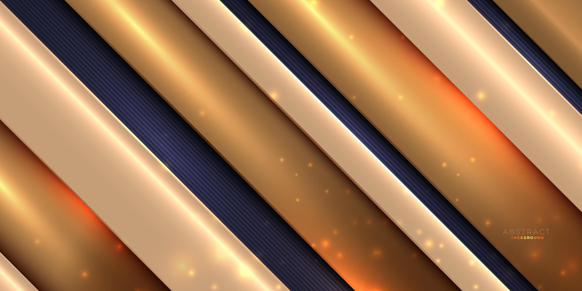 Abstract gold lines background with glow effect vector