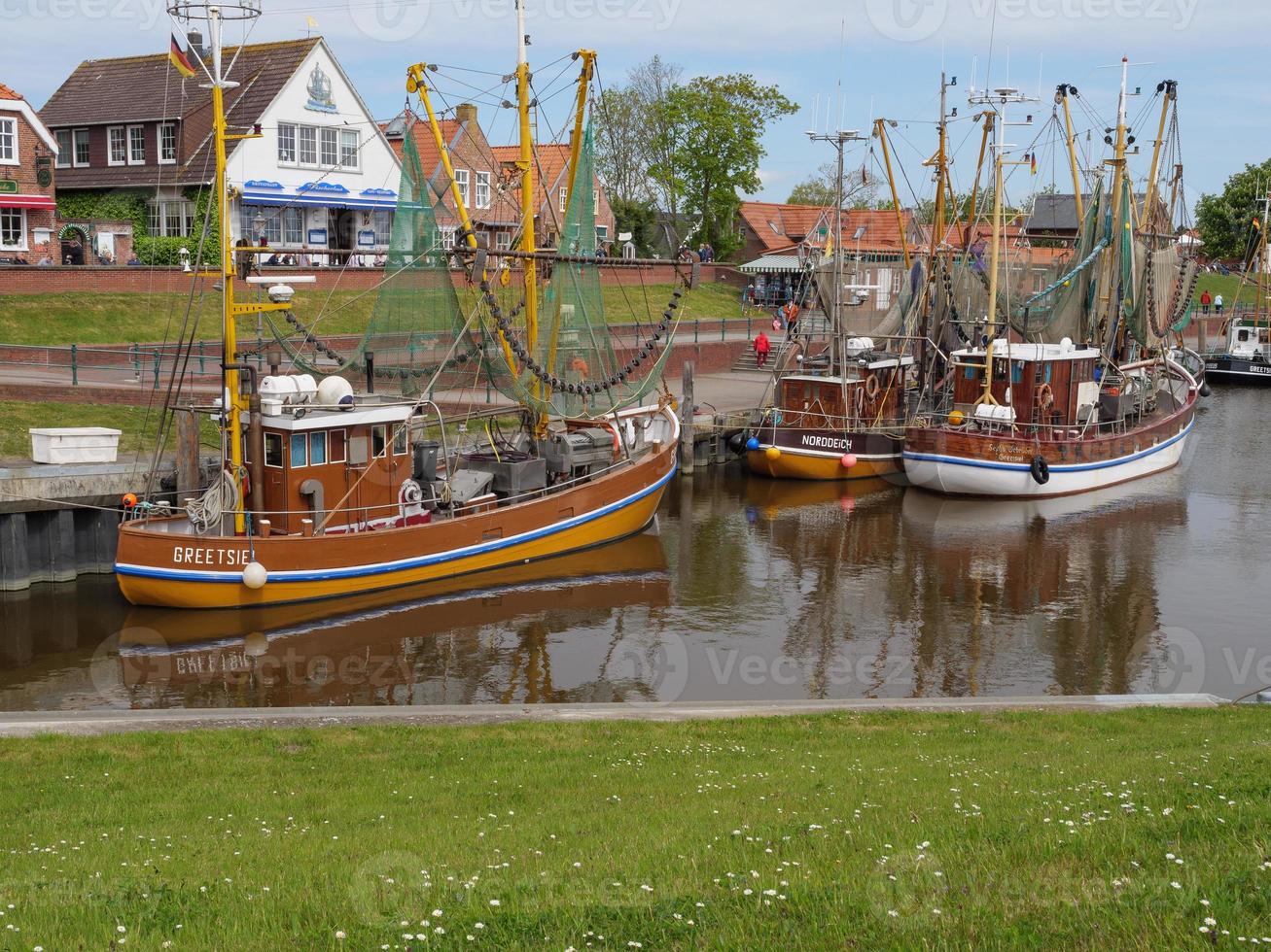 the harbor of Greetsiel in germany photo